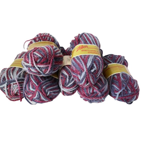 Vintage Acrylic & Wool Shetland Style Chunky Yarn Bundle Yarn Destash Acrylic - Picture 2 of 9